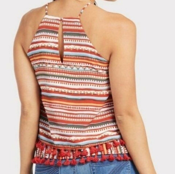 Evereve Sunday in Brooklyn NWT Desert Stripe Tiered Tassel Tank Top XS - Picture 4 of 8